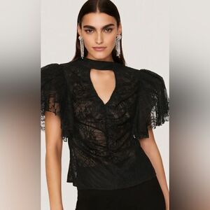 Osman Yousefzada Collective Lace Ruffle Top Size 4